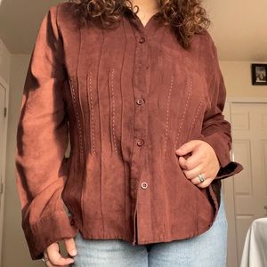 Vintage Brown Lemon Grass shirt Polester